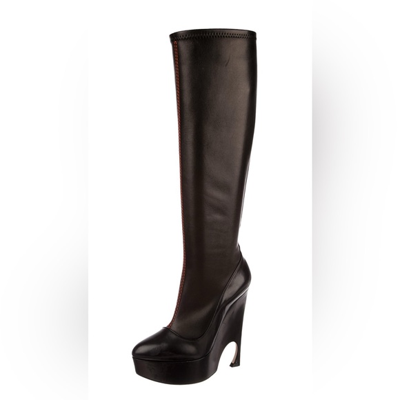 Dior Black Leather Heeled Boots - Picture 1 of 5